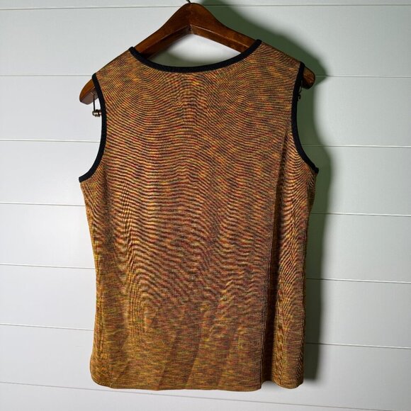 Misook 2 Piece Set- Tank XL, Jacket Large, Black and Autumn/Fall Colors - Picture 8 of 11